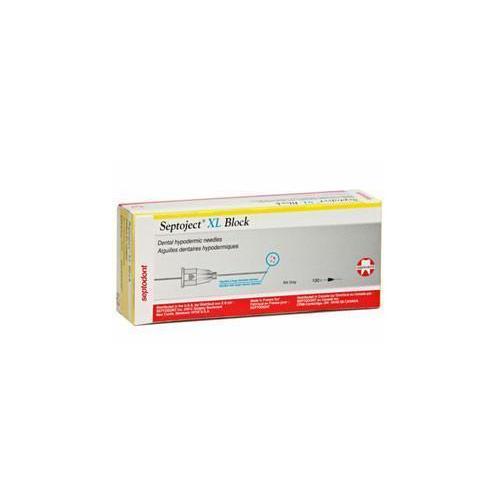 Septodont N1550 Septoject XL Dental Needles 27 Gauge Short Block 100/Bx Septodont N1550 Septoject XL Dental Needles 27 Gauge Short Block 100/Bx